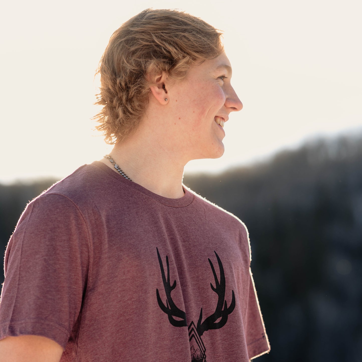 Rugged Men Purple Antler Tee