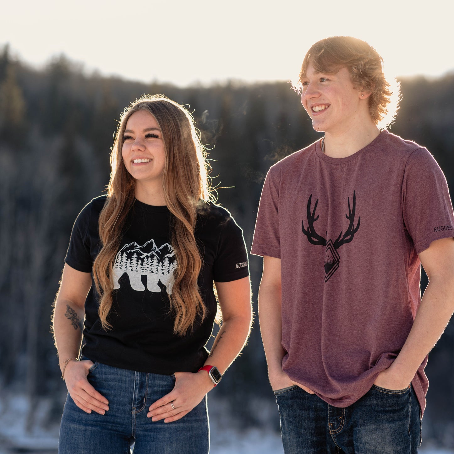 Rugged Men Purple Antler Tee